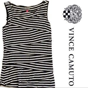 Vince Camuto Small B&W Striped Sleeveless Tank